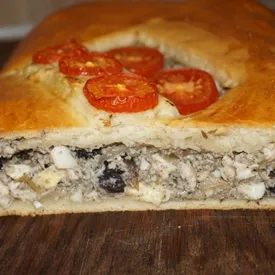 Пирог с курицей и шампиньонами, 1000 гр.